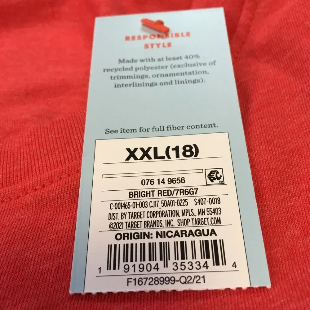 NWT Cat & Jack Red Tshirt w/Everyone Together - Size XXL (18)